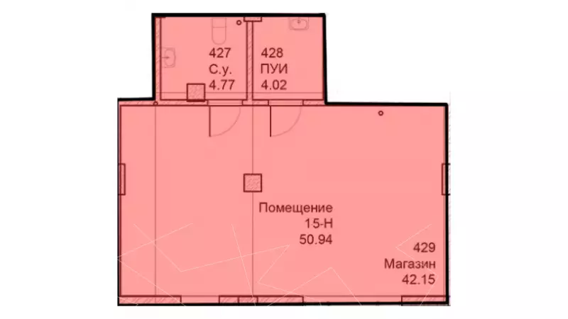 Торговое помещение 50,94 метров-99. План объекта