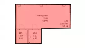 Торговое 42,06 метров-99. План объекта