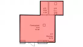 Торговое 45,98 метров-99. План объекта