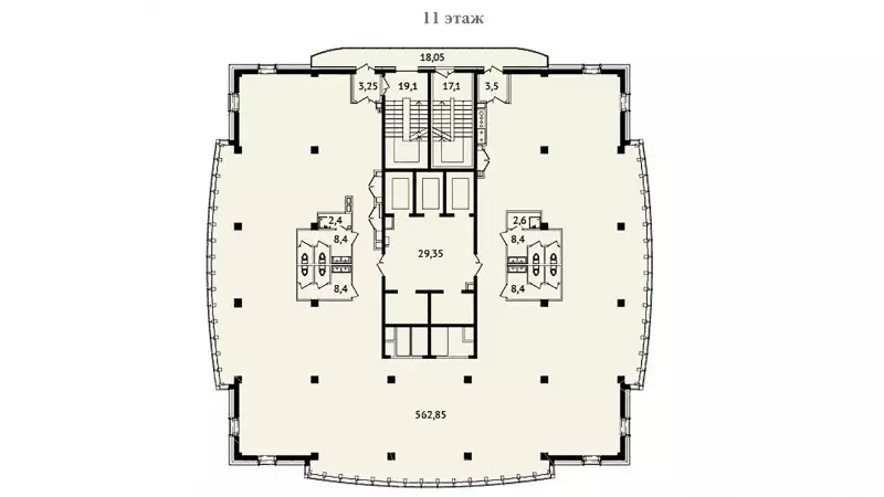 Панорамный офис в аренду 1260 м2-99. План объекта