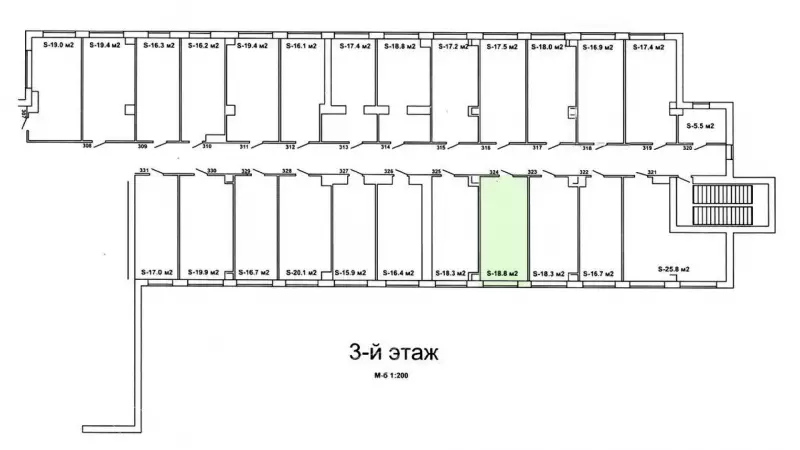 Аренда офиса 18,8 метров-99. План объекта