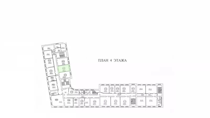 Аренда офиса 24 кв.метров в БЦ &laquo;Траверс&raquo;, 4 этаж-99. План объекта