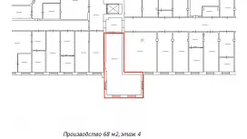 Аренда мастерская/склад 68 м2, груз.лифт, окна-99. План объекта