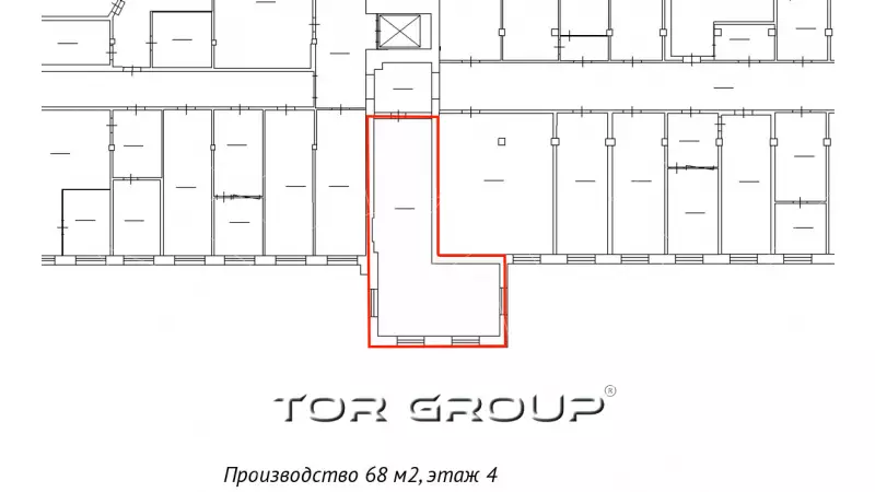 Аренда мастерская/склад 68 м2, груз.лифт, окна-99. План объекта