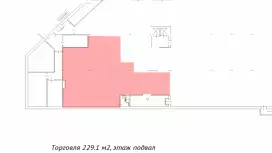 Аренда 229 м2 на цокольном этаже ТЦ-99. План объекта