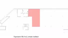 Аренда 98,4 м2 на цокольном этаже ТЦ-99. План объекта