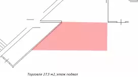 Аренда 27,3 м2 на цокольном этаже ТЦ-99. План объекта