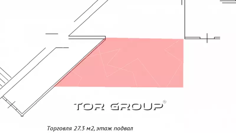 Аренда 27,3 м2 на цокольном этаже ТЦ-99. План объекта