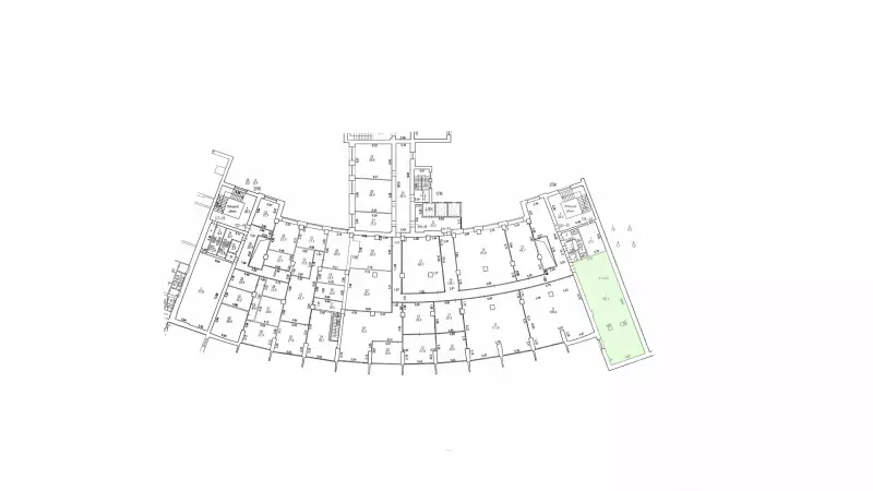 Офис 120 м&sup2; open space с ремонтом у метро Лесная-99. План объекта
