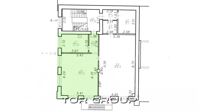 Аренда склада 48.9 кв.метров, 3 этаж-99. План объекта
