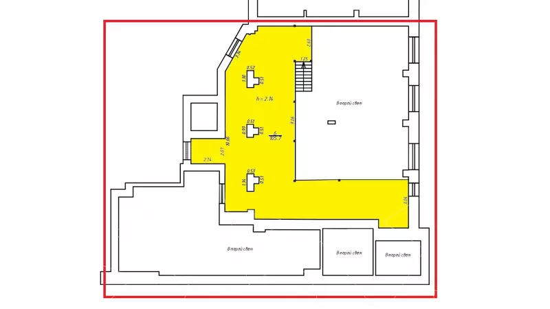 Аренда офиса 464,6 кв.метров, 1 этаж-99. План объекта