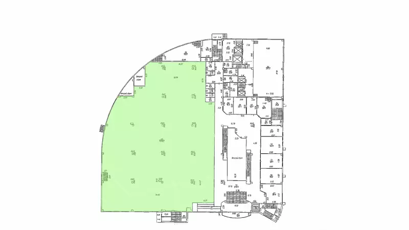 Аренда помещения 1350 кв.метров, 1 этаж-99. План объекта