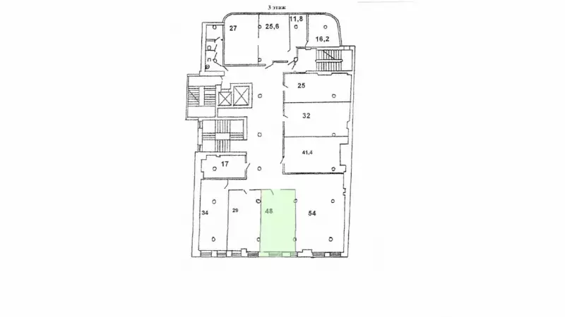 Офис 45 м2 на в центре-99. План объекта