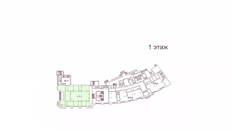 Аренда торгового помещения 592 кв.м на Московском  60-99. План объекта