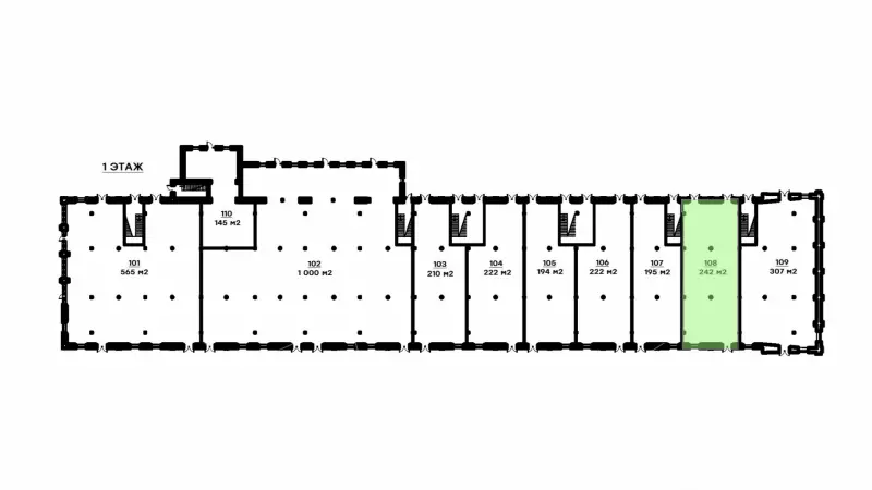 Аренда офиса 248 кв.м в БЦ &laquo;Boiler house&raquo;, 1 этаж-99. План объекта