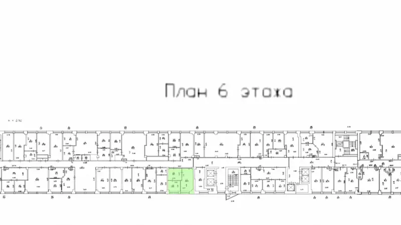 Аренда офиса 37.5 кв.метров, 6 этаж-99. План объекта