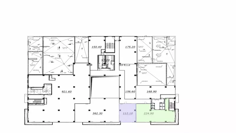 Аренда офиса 337 кв.метров, 9 этаж-99. План объекта