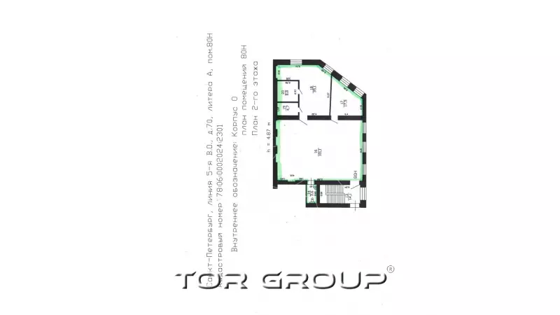 Офис 352 м2, 2 этажа-99. План объекта