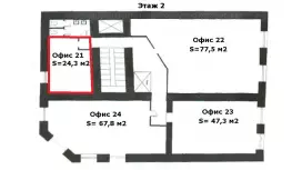 Аренда офиса 24.3 кв.м. в БЦ &laquo;Максимум&raquo;, 2 этаж-99. План объекта