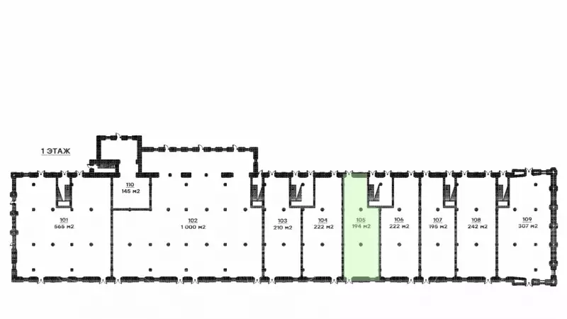 Продажа офиса 195 кв.м в БЦ &laquo;Boiler house&raquo;, 1 этаж-99. План объекта
