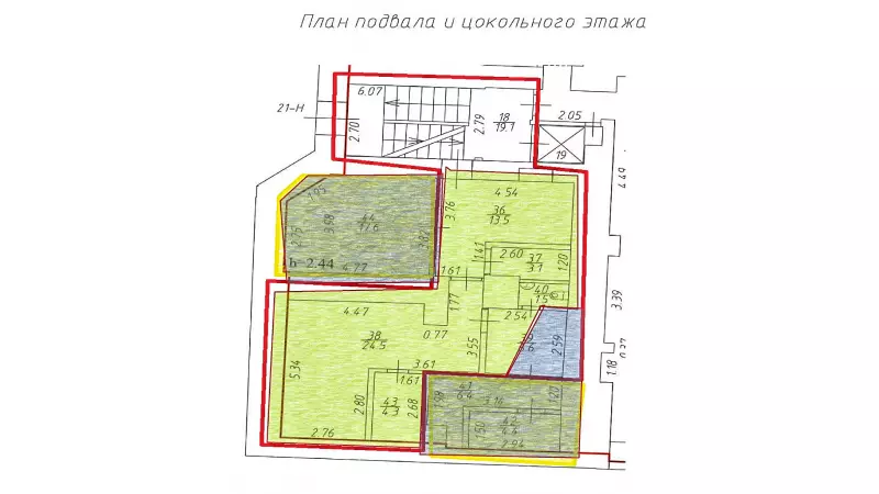 Цоколь можно шуметь, склад/производство-99. План объекта