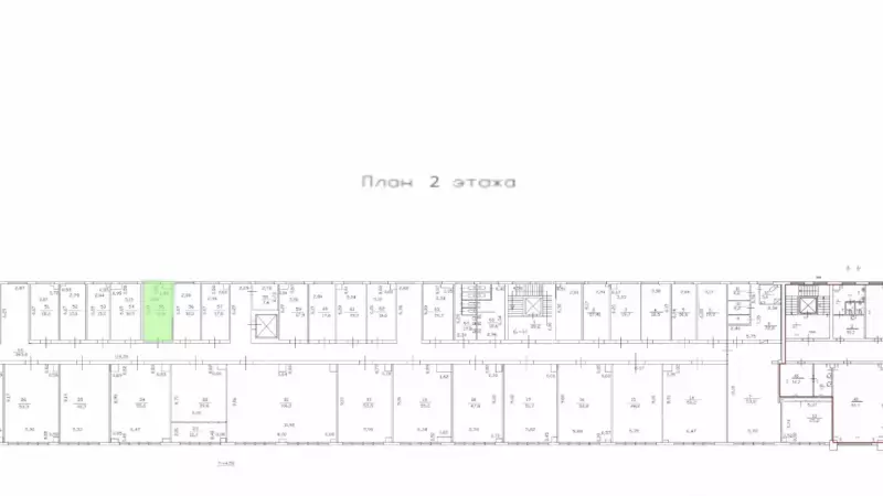 Аренда офиса 19.3 кв.метров, 2 этаж-99. План объекта