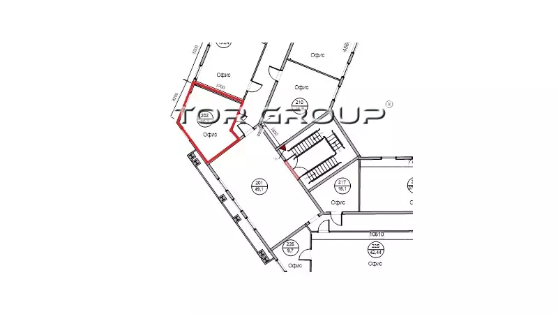 Аренда офиса 20.2 кв.метров, 2 этаж-99. План объекта