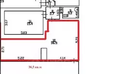 Аренда офиса 36.5 кв.метров, 4 этаж-99. План объекта