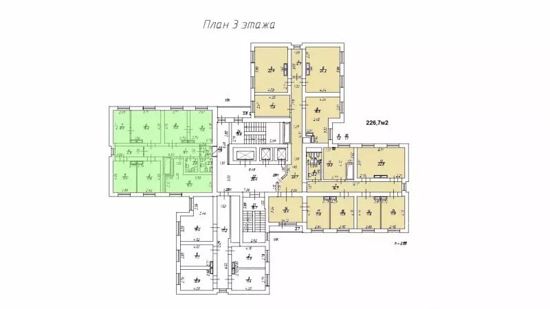Аренда офиса 103 кв.метров, 3 этаж-99. План объекта