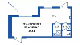 Продажа помещения 44 метра 2 входа с арендатором-99. План объекта