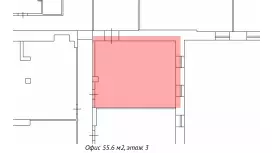 Аренда офиса 55.6 кв.метров, 3 этаж-99. План объекта