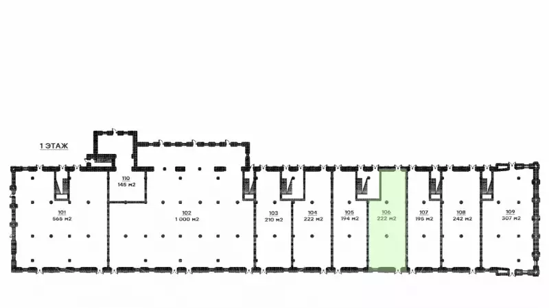 Продажа офиса 218 кв.метров, 1 этаж-99. План объекта
