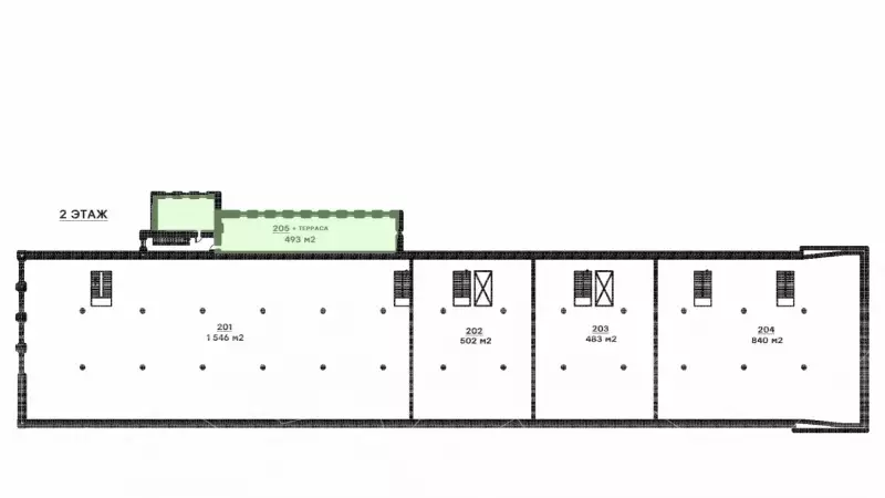 Продажа офиса 280 м2  + терраса-99. План объекта