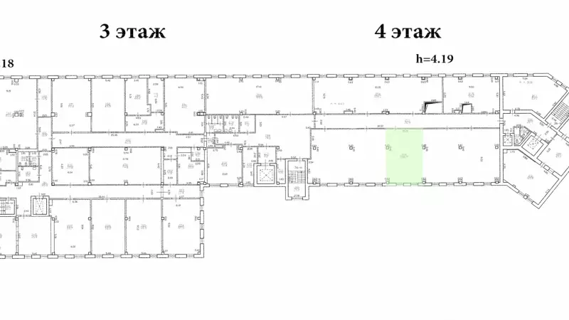 Аренда офиса 54.8 кв.метров, 4 этаж-99. План объекта