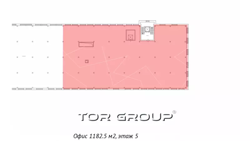 Офис 1182 м2, опен спейс с ремонтом-99. План объекта