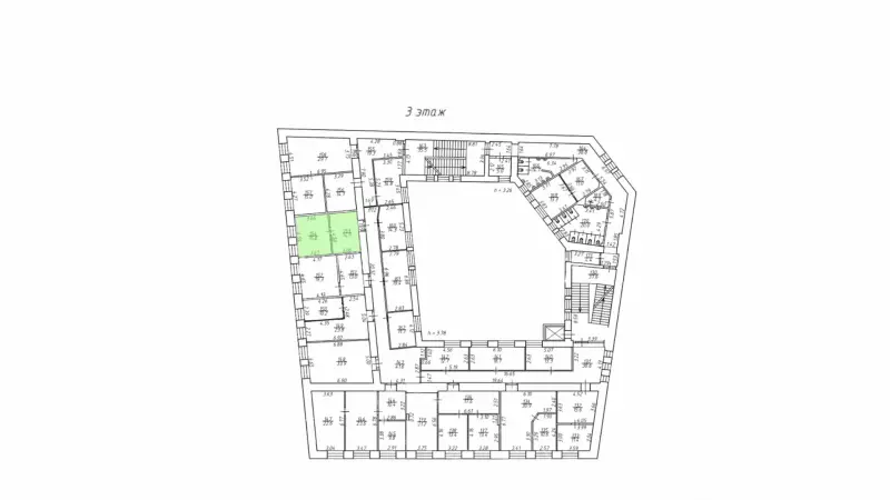 Аренда офиса 31.7 кв.метров, 3 этаж-99. План объекта