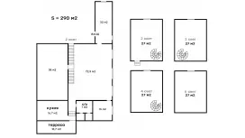 Офис 290 м&sup2; в стиле лофт с террасой-99. План объекта