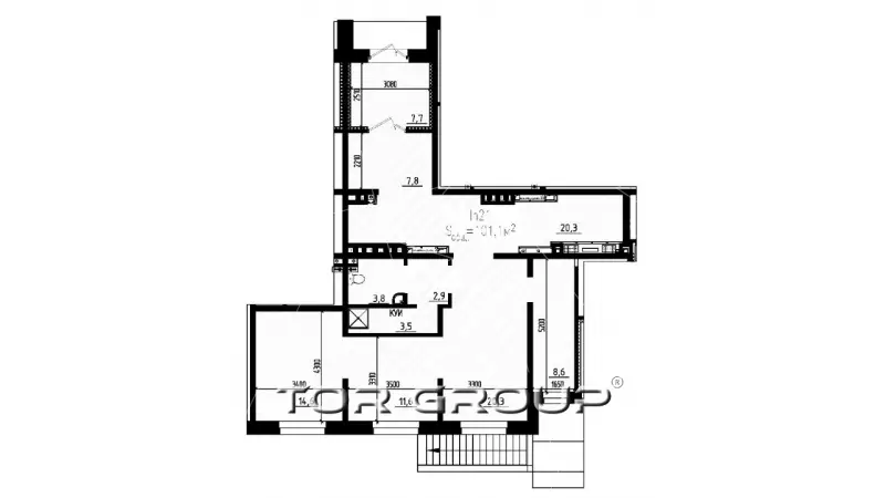Продажа торгового помещения 101.1 кв.метров-99. План объекта