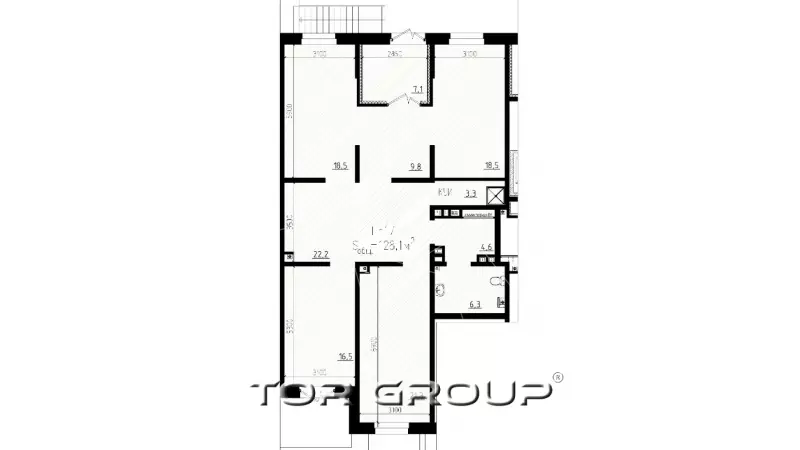 Аренда торгового помещения 128.1 кв.метров, 1 этаж-99. План объекта