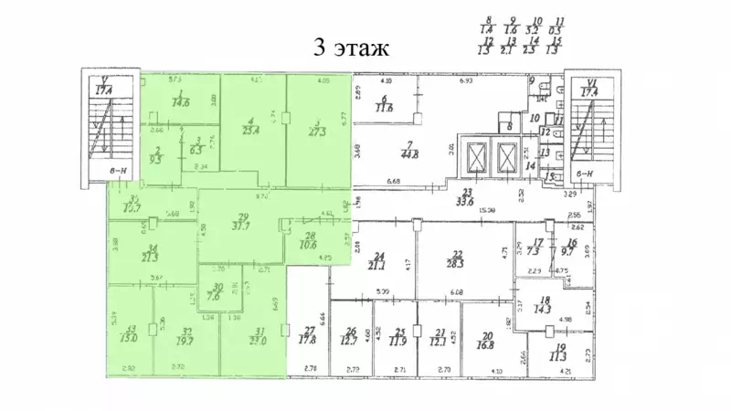 Аренда офиса 224 м2 от собственника-99. План объекта