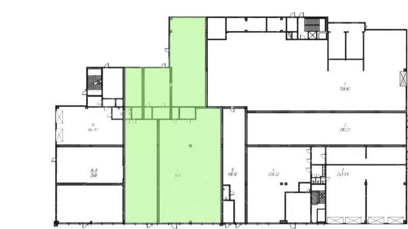 Аренда торгового помещения 860 кв.метров, 1 этаж-99. План объекта