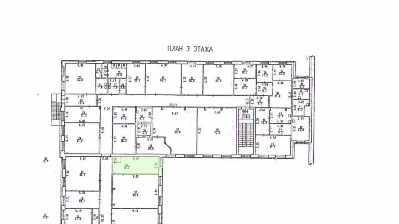 Аренда офиса 31.5 кв.метров, 3 этаж-99. План объекта