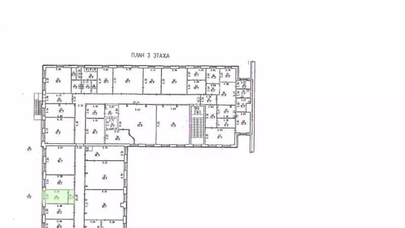 Аренда офиса 21.5 кв.метров, 3 этаж-99. План объекта