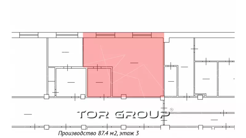 Аренда склада 87.3 кв.метров, 3 этаж-99. План объекта