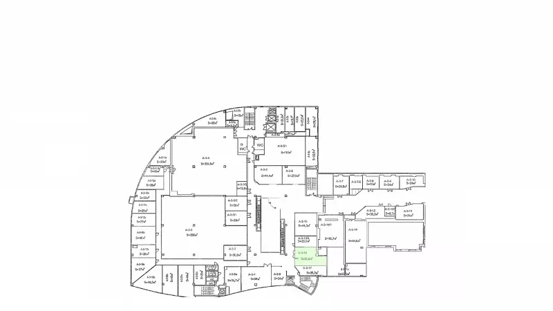 Аренда офиса 51.6 кв.метров, 3 этаж-99. План объекта