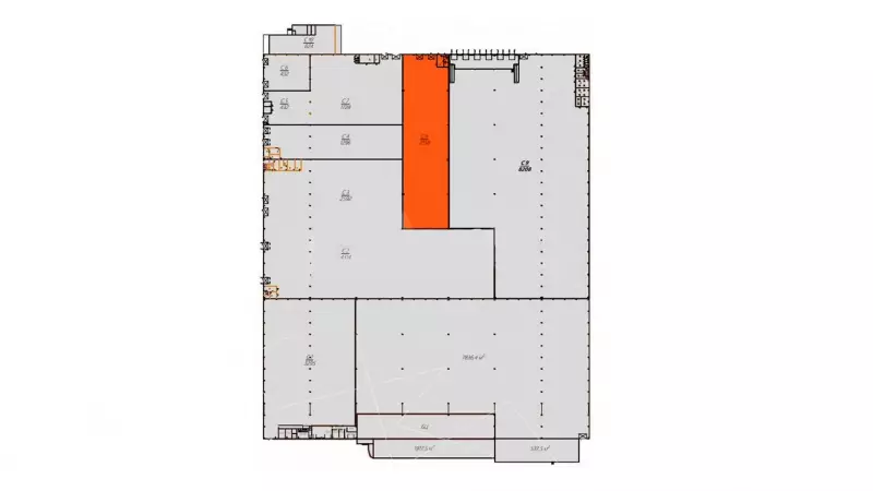 Склад класса В, h=12,5 м, антипыль. 2158 м2-99. План объекта