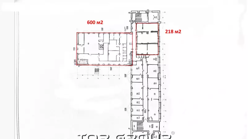 Аренда офиса 850 кв.метров, 2 этаж-99. План объекта