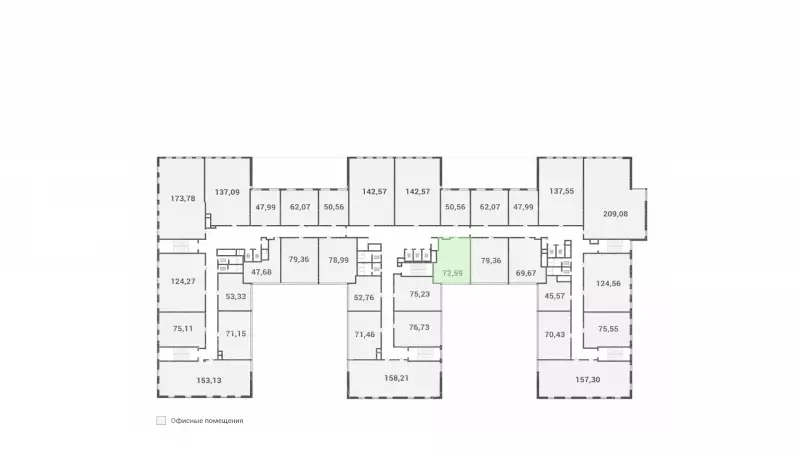 Аренда офиса 72 кв.метров, 6 этаж-99. План объекта