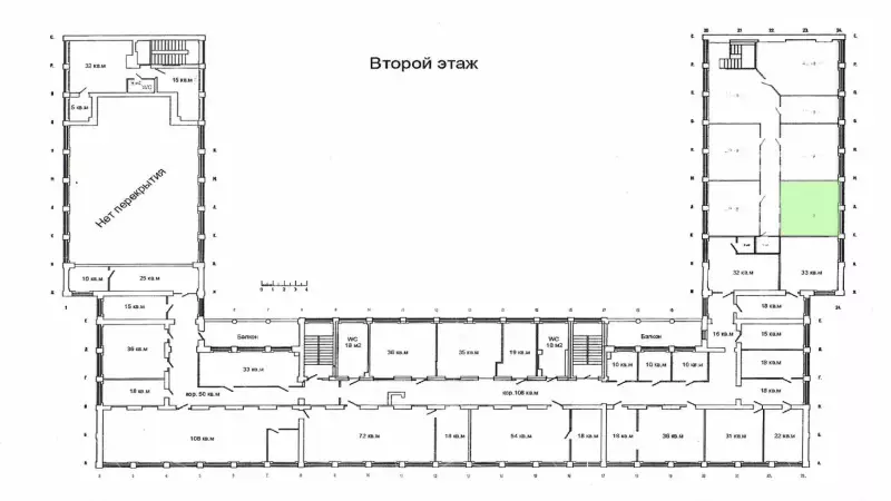 Аренда офиса 28.8 кв.метров, 2 этаж-99. План объекта
