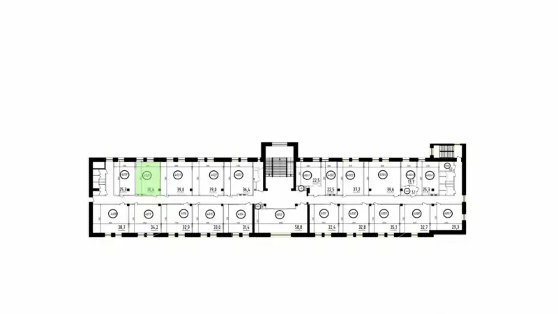 Аренда офиса 30.6 кв.метров, 4 этаж-99. План объекта